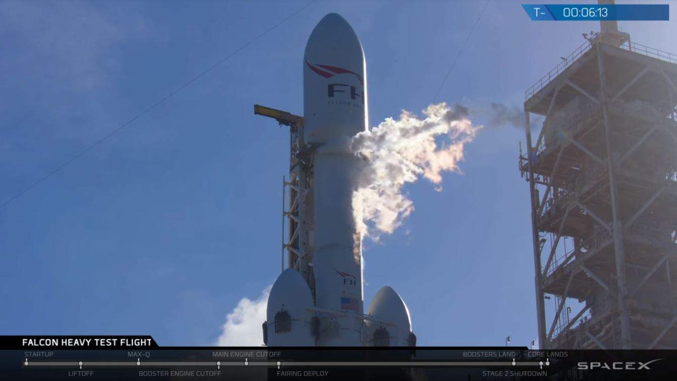 Here are photos of SpaceX's rocket carrying Elon Musk's car to space