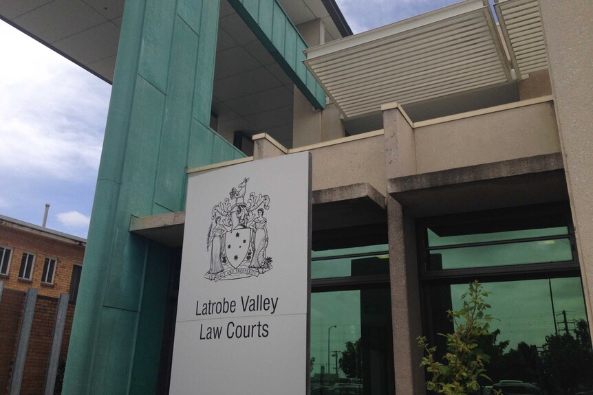 A sign reading "Latrobe Valley Law Courts".