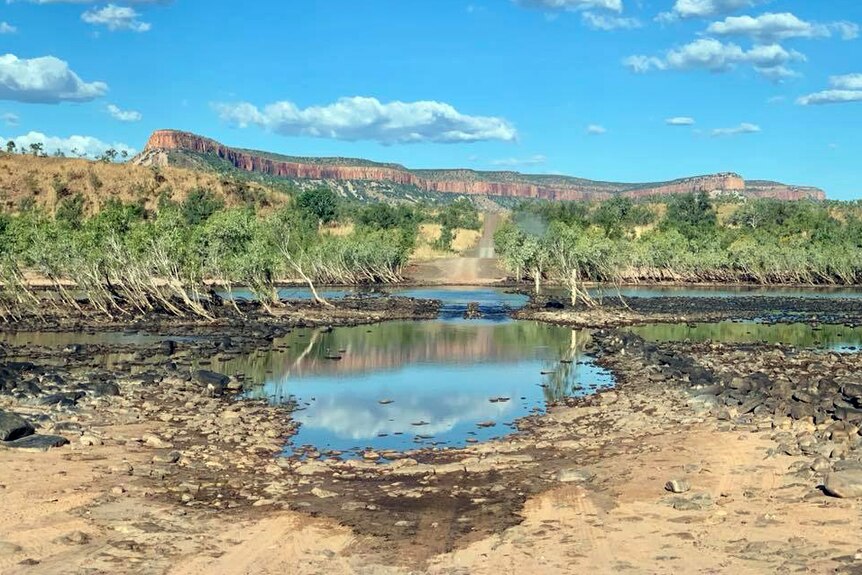 The Kimberley's Pentecost River looking dry after a drier than expected wet season.