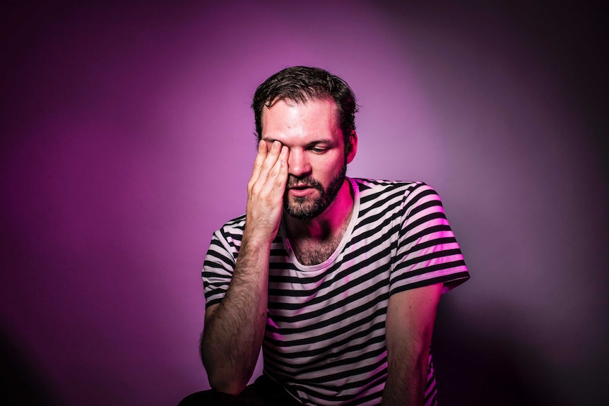 Colour photograph of Jimmy Dalton, a male participant in the performance work The Second Woman from Dark Mofo 2016.