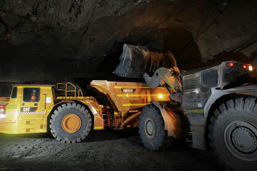 Miners operate machinery at the Nickel West Perseverance mine