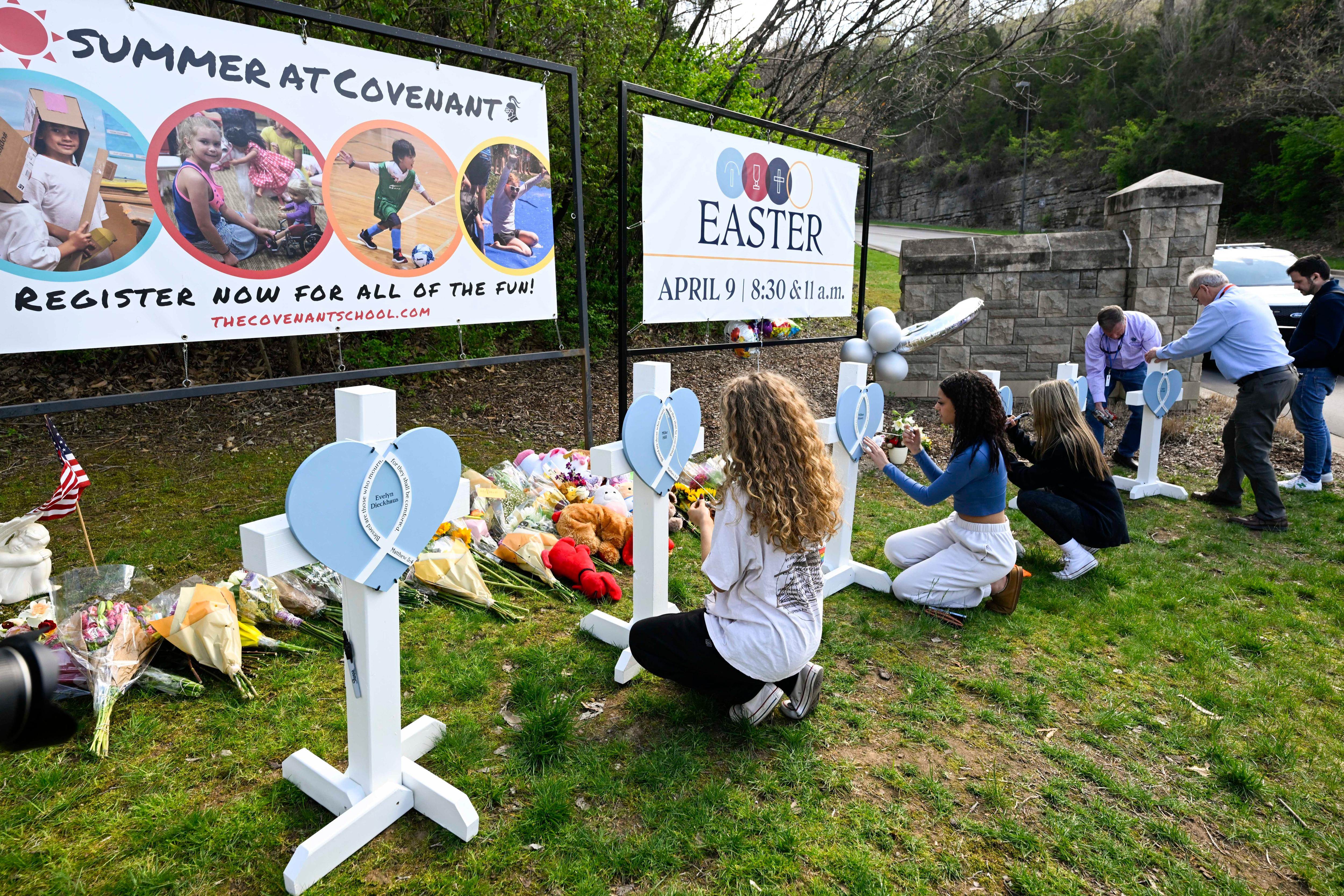 The Covenant School community pays tributes to victims of shooting in ...