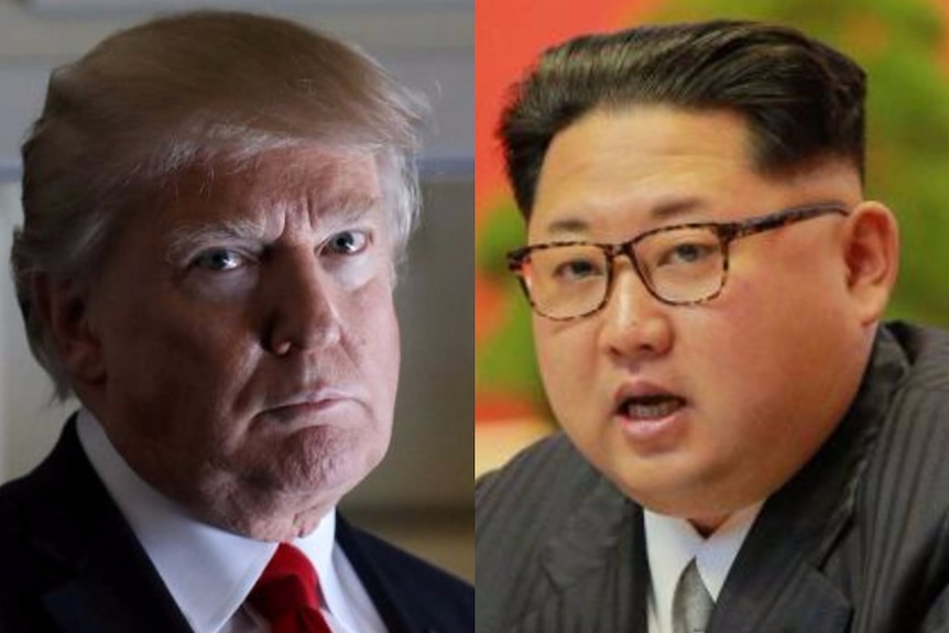 A composite image of Kim Jong Un and Donald Trump