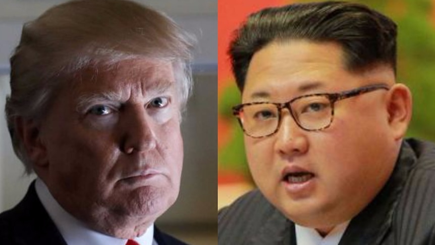 A composite image of Kim Jong-Un and Donald Trump