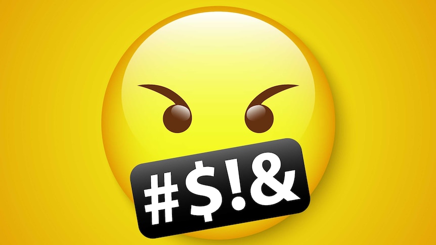 A face emoji which has black sticker across its face indicating it's swearing.