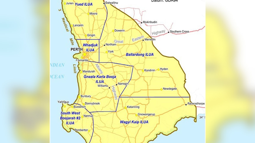 A map of WA with a large section shaded in yellow.