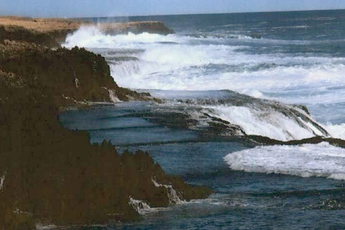 Cliffs where Mr Khor was fishing before he was swept into the water by a freak wave.