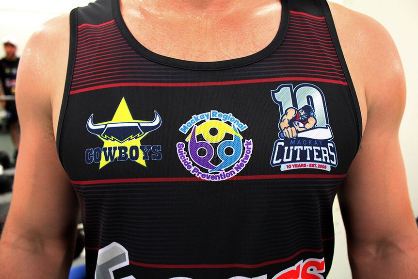 Mackay Regional Suicide Prevention Network logo on the jersey.