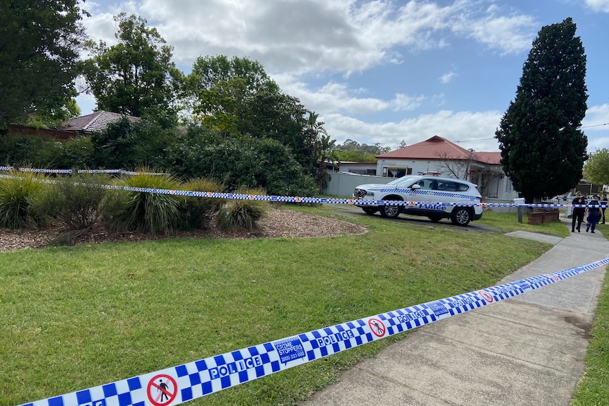 new south wales police officers at a crime scne in bankstown