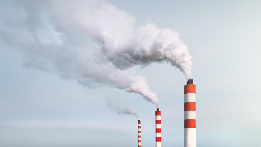 chimneys emitting greenhouse gases