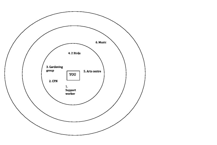 Example diagram of study participant's networks