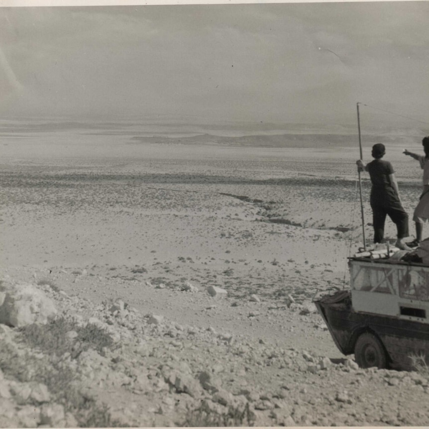 Perth adventurer Ben Carlin in the Spanish Sahara in 1951