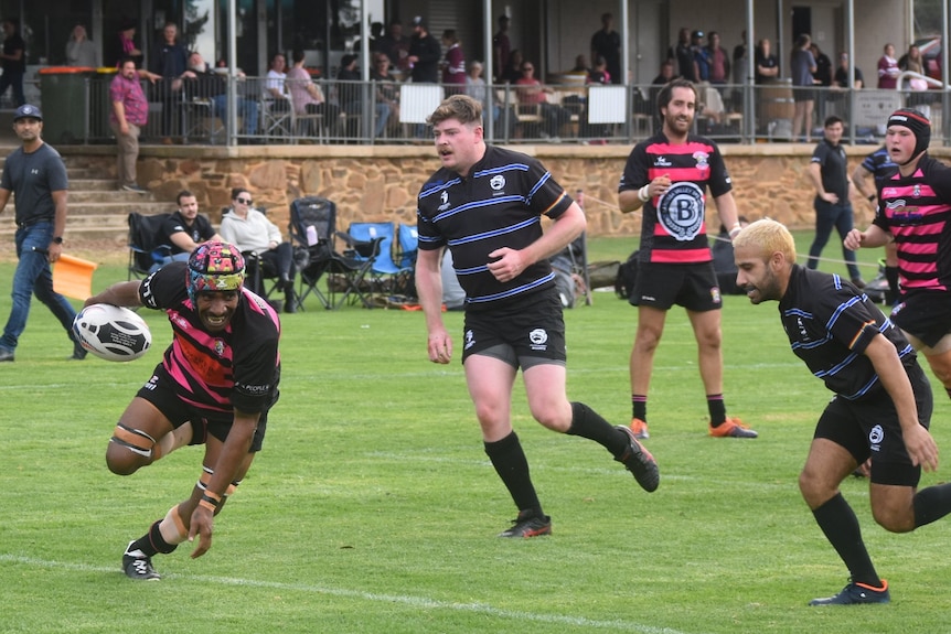 a rugby match being played