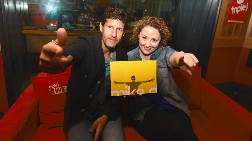 Mike D and Zan Rowe at the triple j studios