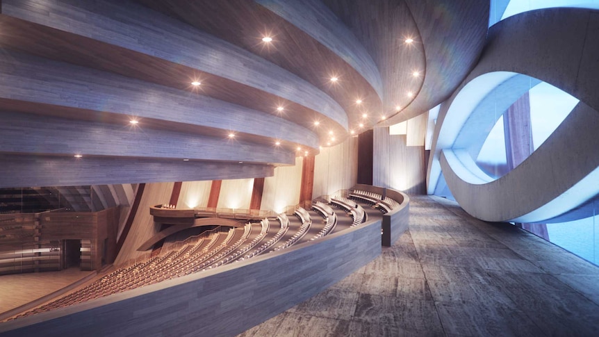 Interior of Shane O'Riley's design for a Perth concert hall