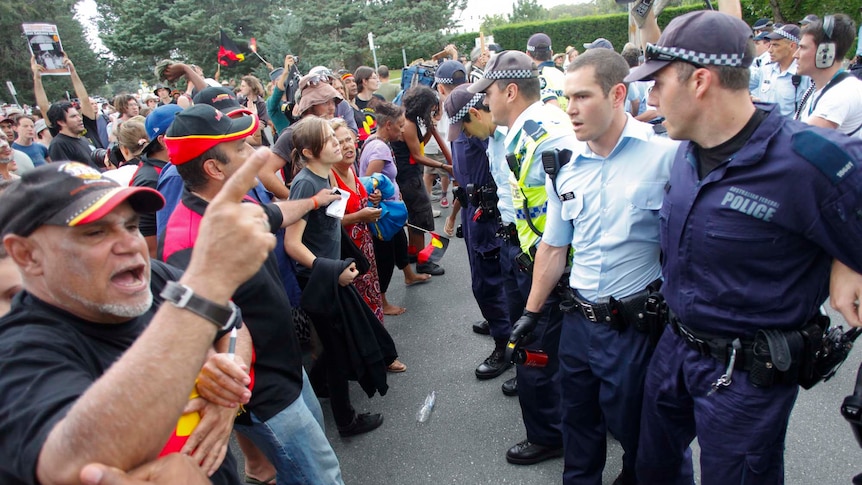 Protesters clash with police