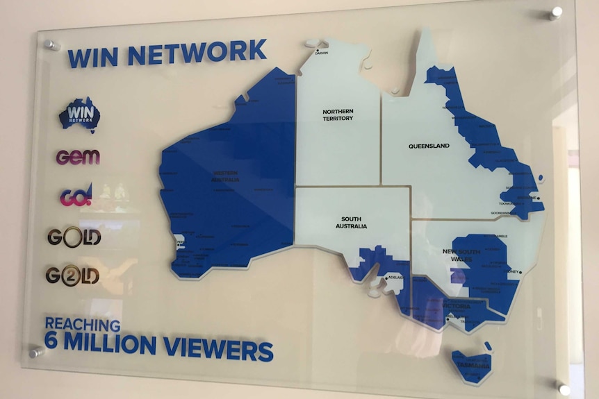 Map of WIN TV coverage across Australia