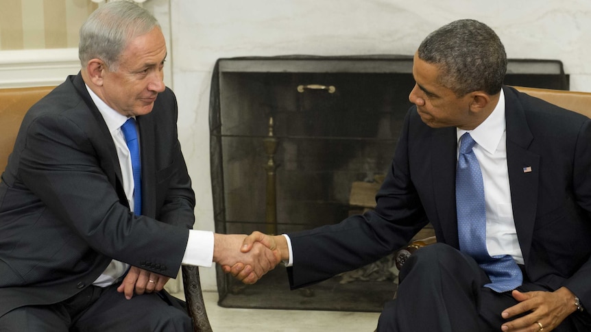 Barack Obama meets with Benjamin Netanyahu in the Oval Office