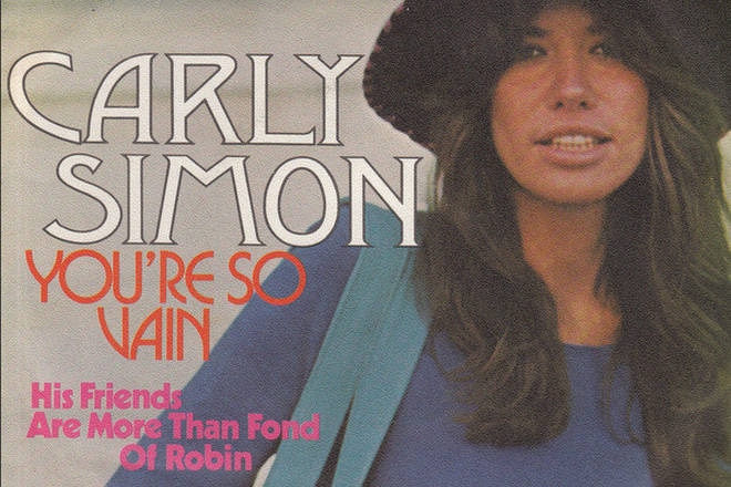 The single cover for the song You're So Vain, featuring a smiling woman wearing a hat.