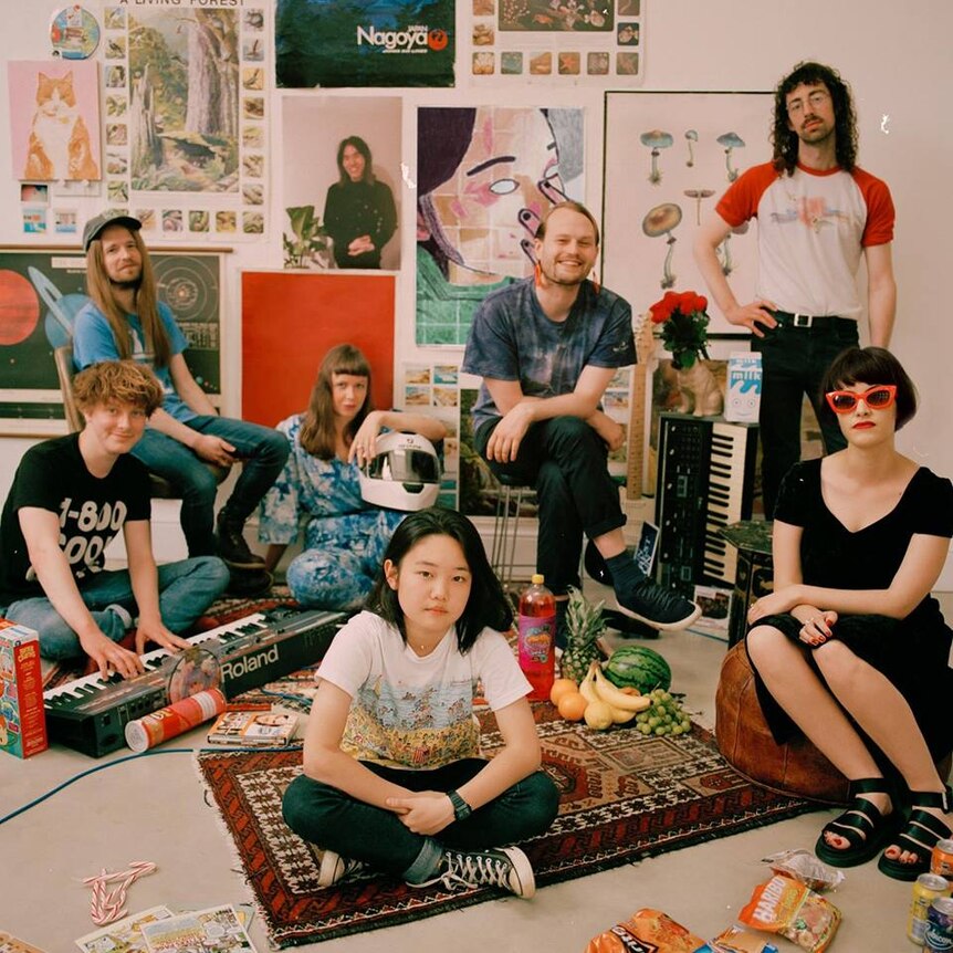 Members of the band Superorganism