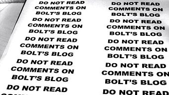 Do not read comments on Bolt's blog stickers (Flickr: http://www.flickr.com/photos/kathleenjoy/)