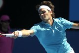 Federer lost a rare set in a grand slam first round.