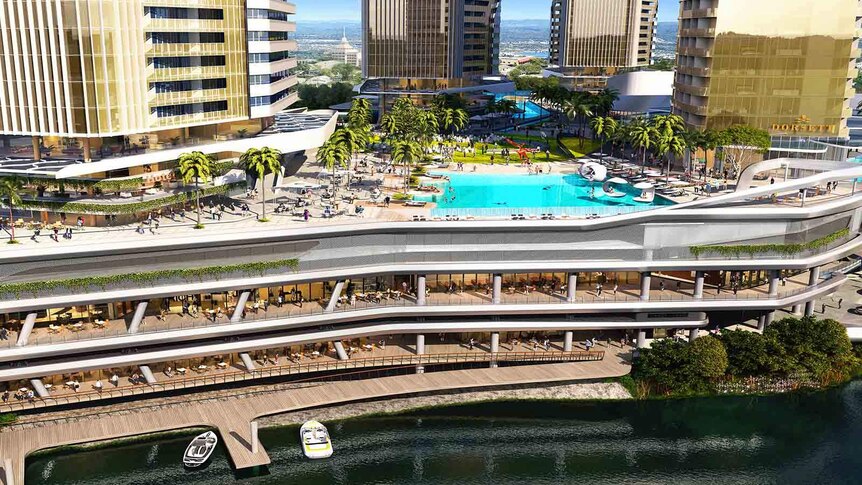 Poolside at the casino resort development planned for Star Casino on the Gold Coast