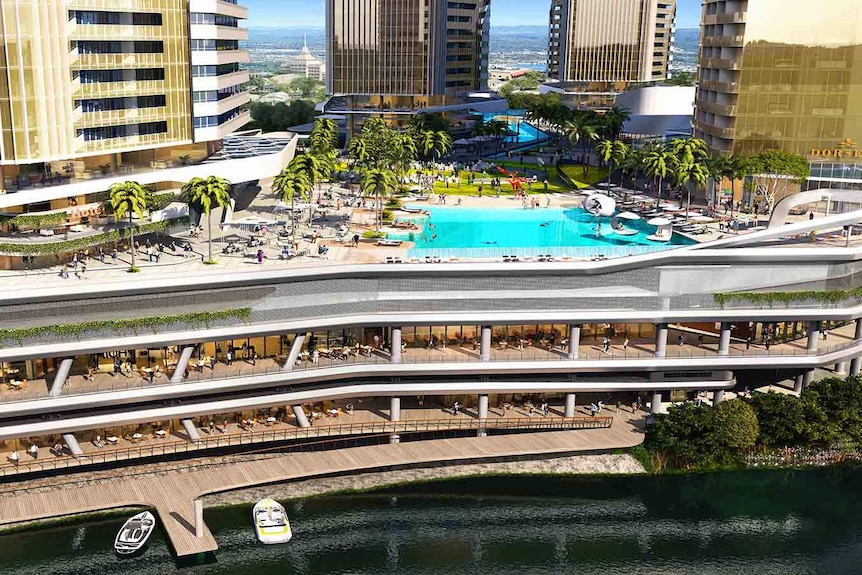 Poolside at the casino resort development planned for Star Casino on the Gold Coast
