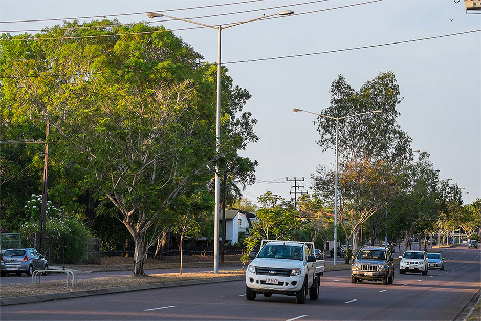 Lee Point Road looking towards Parer Drive, Moil, 2014
