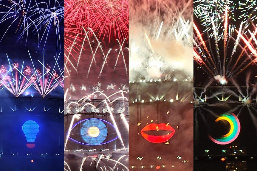 Composite of the symbols used on New Year's Eve 2014, 2013, 2012, 2011.