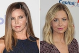 Side-by-side photo of Charisma Carpenter, Sarah Michelle Gellar and Joss Whedon.
