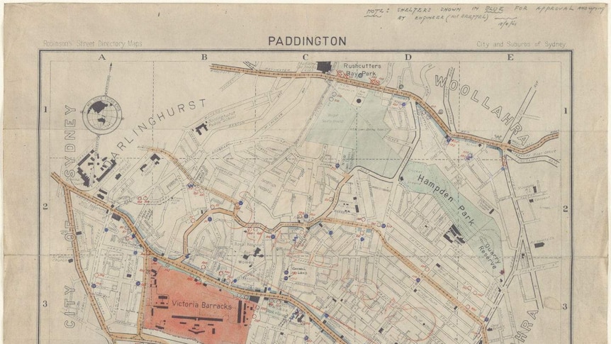 A map of Paddington in WWII