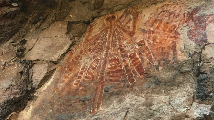 A depiction of the Creation Mother in Dreamtime stories painted on a cave wall at Injalak Hill