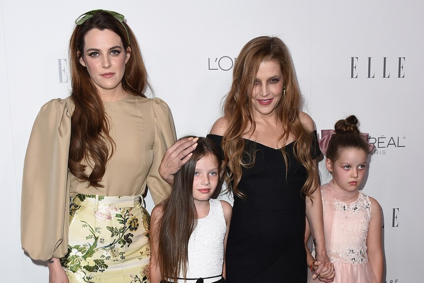 Lisa Marie Presley poses with her three daughters
