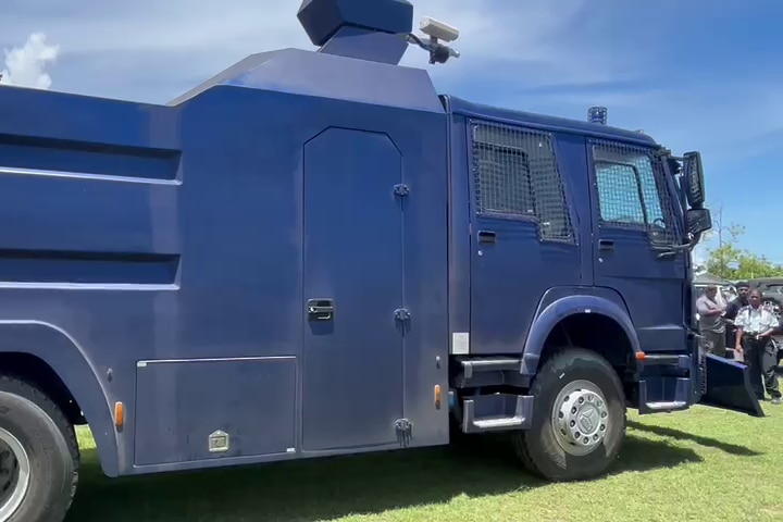 A water canon truck.