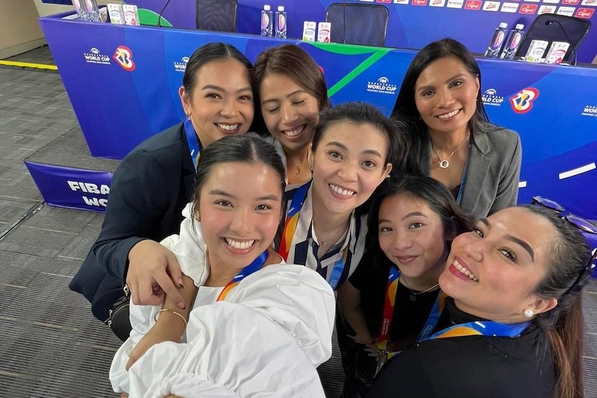 Group of six women taking a selfie