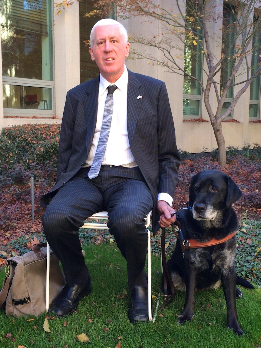 Disability advocate, Graeme Innes, at Parliament House in Canberra.