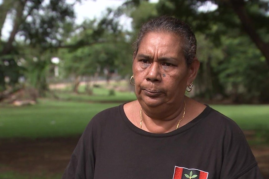 Gwalwa Daraniki Association chairperson Helen Secretary stands outside in Darwin.