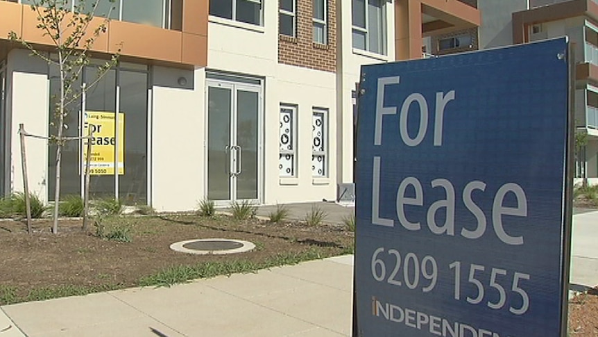 'For Lease' signs outside some properties in Canberra.