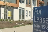 'For Lease' signs outside vacant property and in window in Canberra