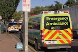 An ambulance at the scene of the crash in Adelaide
