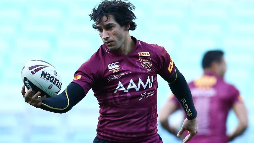 Johnathan Thurston trains with the Maroons