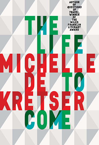 A geometric cover with the title spelt out in red and green against grey and white.