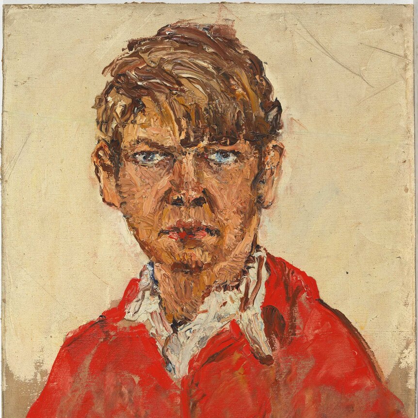 Self portrait in red shirt 1937