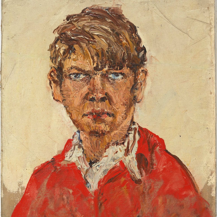 Arthur Boyd. Self portrait in red shirt 1937.