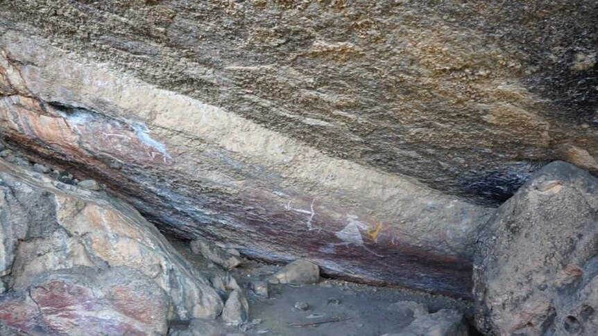 Aboriginal rock painting in cave