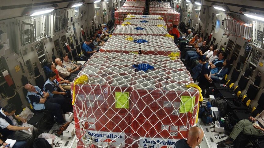 Royal Australian Air Force plane full of aid on way to Vanuatu capital, Port Vila