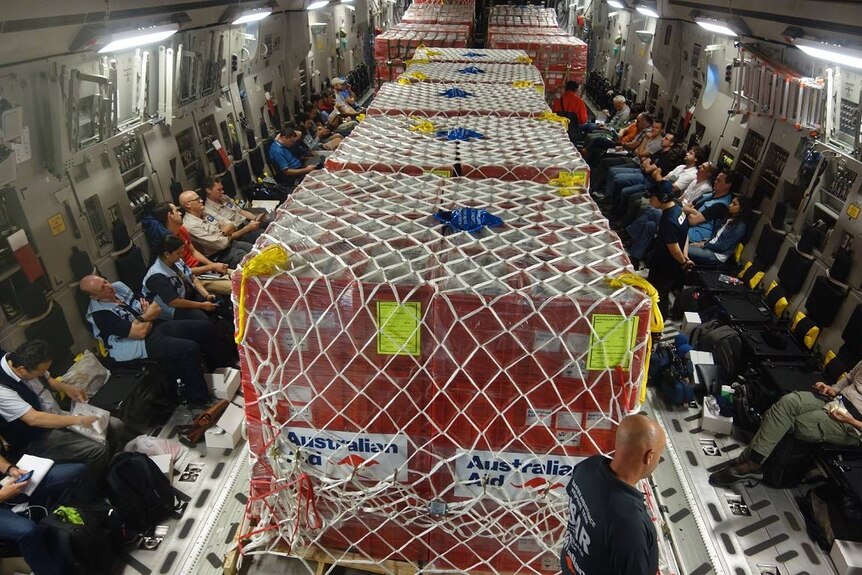 Royal Australian Air Force plane full of aid on way to Vanuatu capital, Port Vila