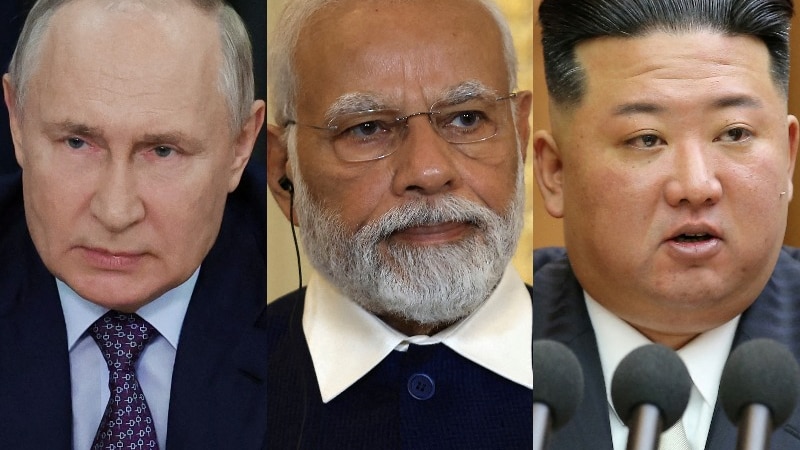 Russia's President Vladimir Putin, India's PM Narendra Modi and North Korean leader Kim Jong Un.