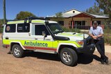 Nurse Andrew Cameron outside the front of the Birdsville clinic